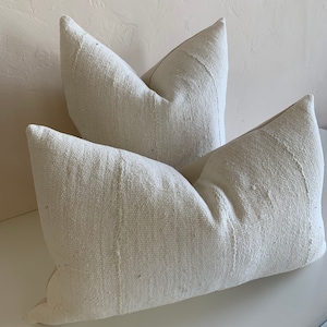 African Mudcloth pillow cover | creme solid