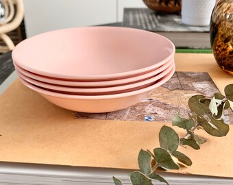 Set of Three Vintage Pink Melamine Fruit Dishes by Mallo-Belle by Mallory