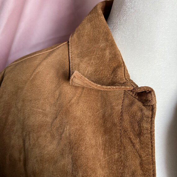 Vintage brown suede oversized leather jacket size Lar - Gem