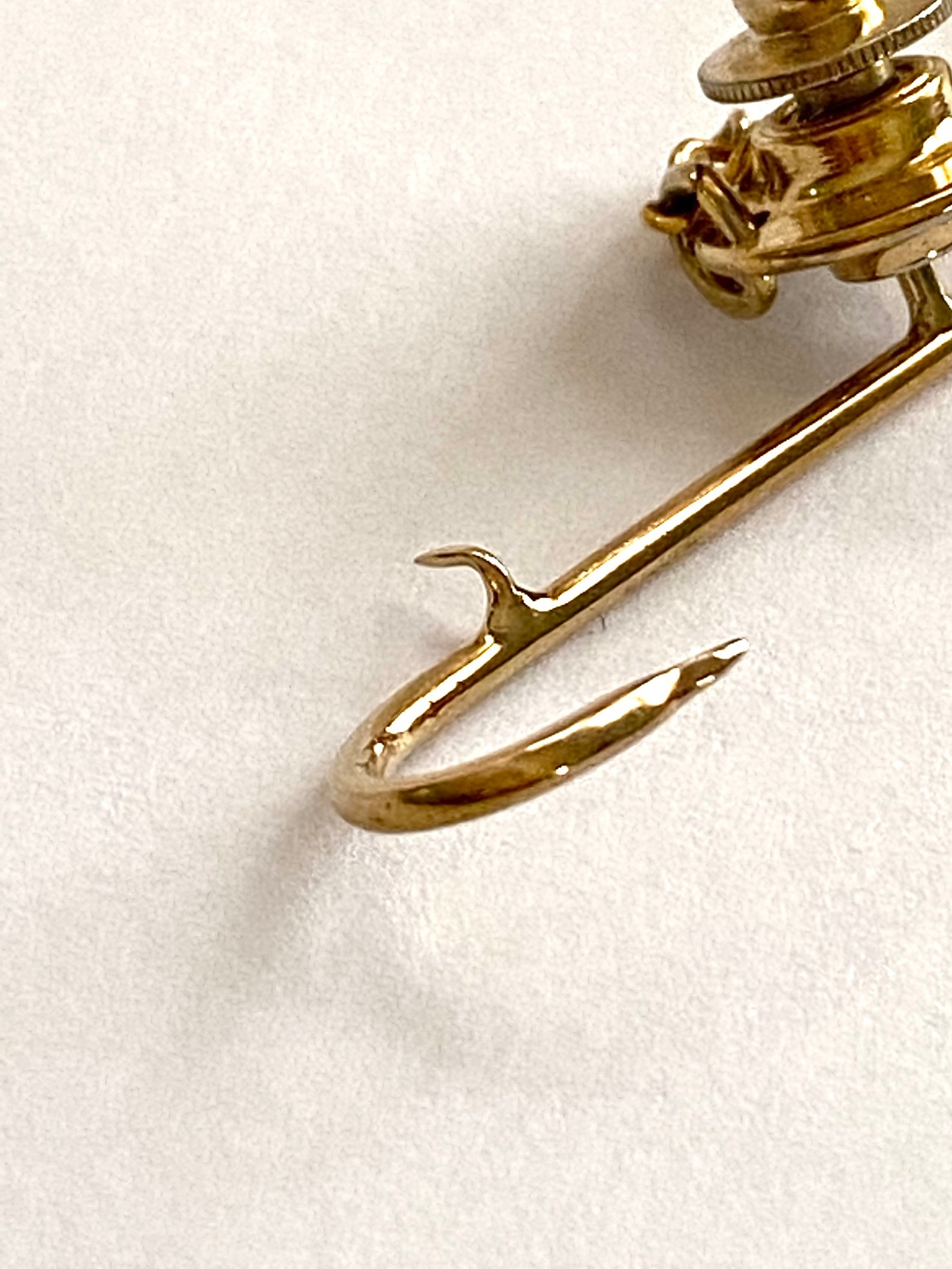 Vintage 14k Gold Fish Hook Tie Tac Lapel Hat Pin 1.5 Inches Etsy