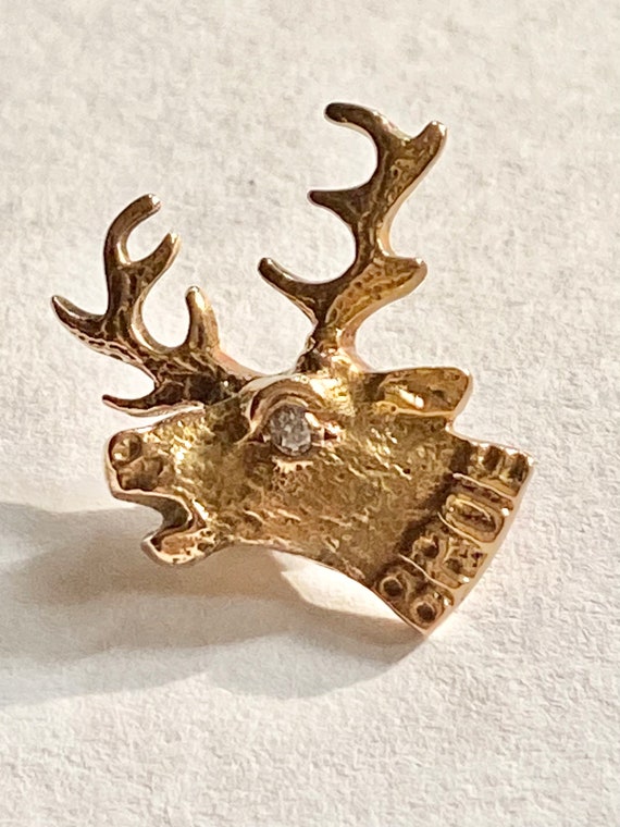 Vintage 10k Gold Diamond Eye BPOE Elk's Club Frat… - image 1