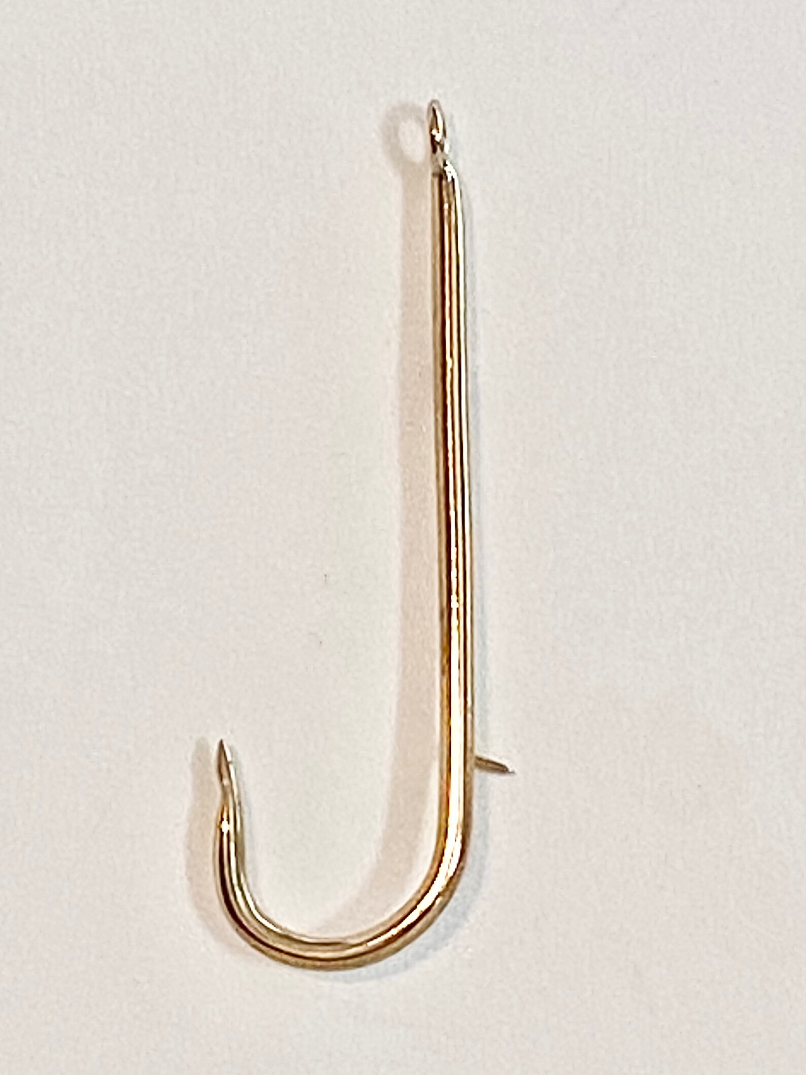 Vintage 14k Gold Fish Hook Tie Tac Lapel Hat Pin 1.5 Inches Etsy
