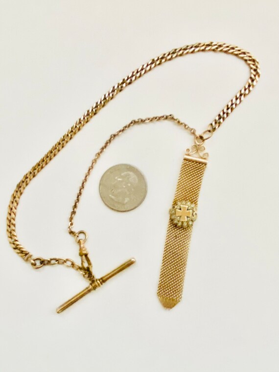 Vintage Gold Filled Pocket Watch Albert Chain Maltese… Gem