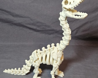 Flexi Brachiosaurus Fossil Skeleton – Articulated Dinosaur by Flexi Factory | 3D Printed Poseable Dino Decor