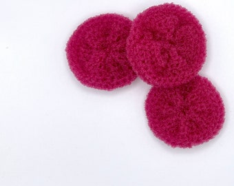 Pink Nylon Dish Scrubbie - Valentines Day Decor - Pot Scrubber - Dish Scrubbers - Double Layer Nylon Sponge - Set of 3