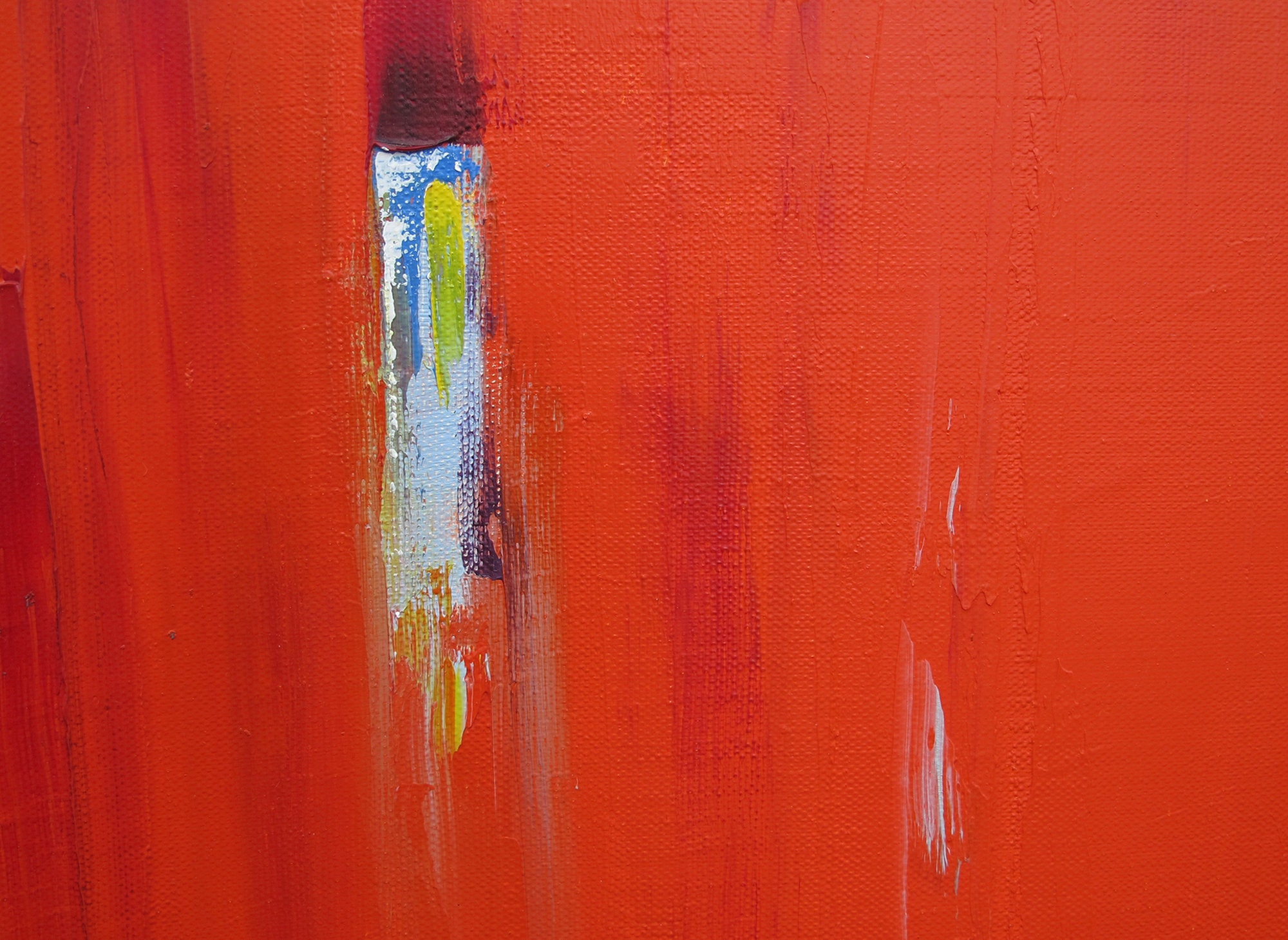 Red Abstract Original Art Modern Painting Canvas Art 24 by 24 Etsy