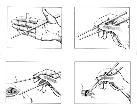 how to Hold Chopsticks original Etsy