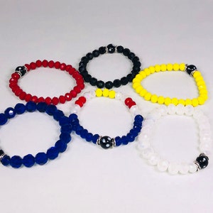 Handmade Bracelet, Cape Verde Conta di Ojo Bracelet with Crystals and Single Ojo Bead