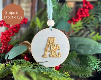 Personalized Monogram Christmas Ornament, Initial Ornament, 3D Letter Ornament