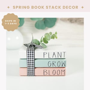 Plant Grow Bloom Mini Book Stack: Spring Tiered Tray Decor