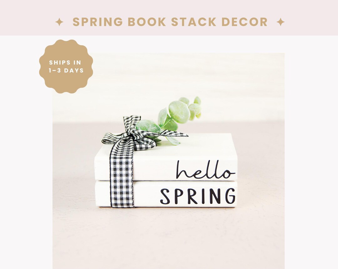 Hello Spring Mini Book Stack: Tiered Tray Decor - Etsy