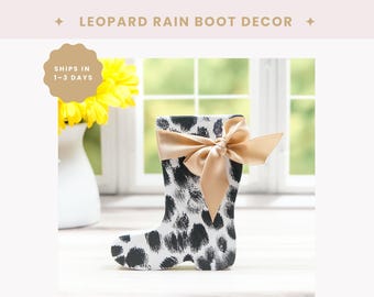 Wooden Polka Dot Rain Boot - Spring Tiered Tray - Flowers Garden Decor ...