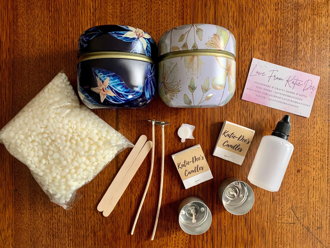 Diy Candle Kit Luxury Tin and Designer Fragrance Scented Etsy