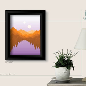 Bergige Brücke Pixel Kunst - digitale Datei zum Drucken