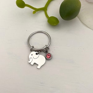 Charm Rings - Finger Rings - Stainless Steel Charm Ring for Her - Elephant Ring - Birthstone Ring - Gifts for Women - Mother&#39;s Day Gift