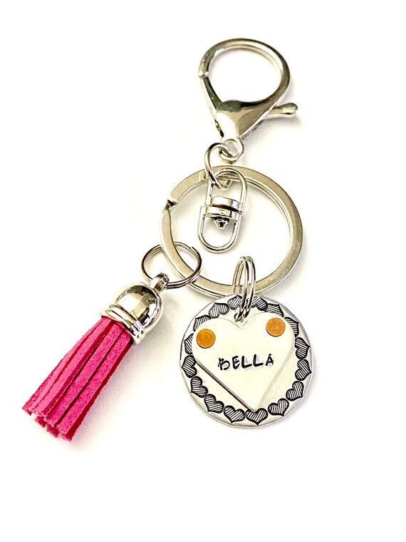 Personalized Name Key Ring Name Tag with Tassel Christmas Etsy