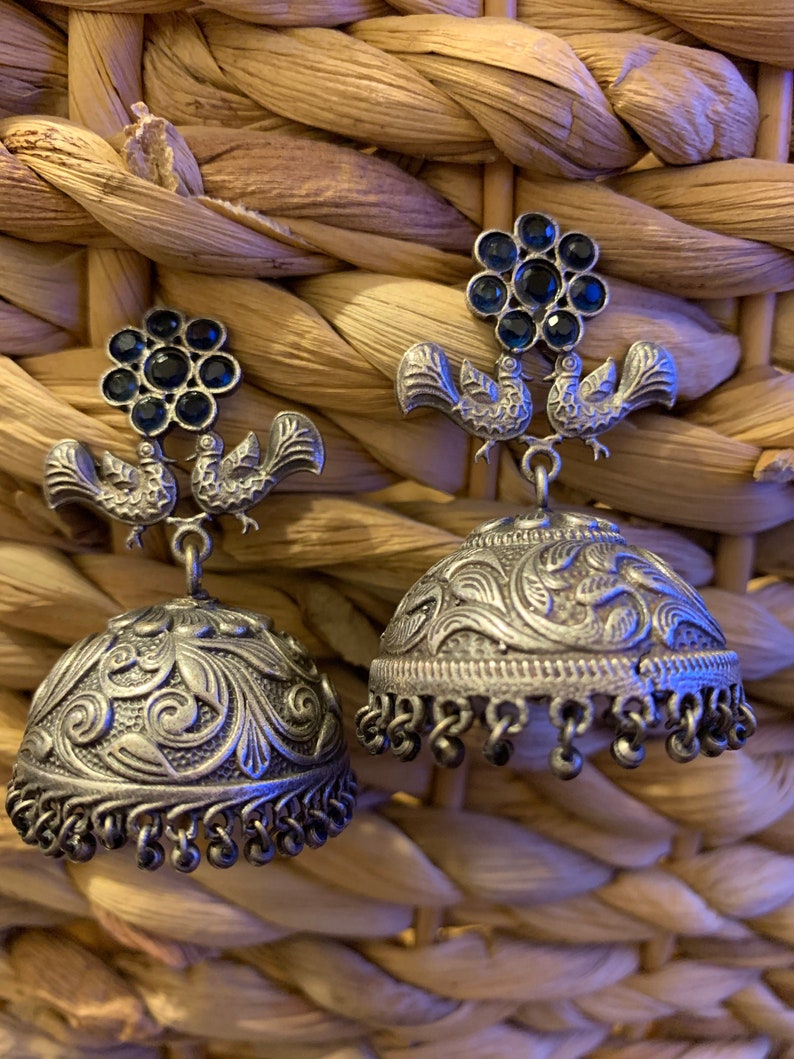 Silver antique jhumkas Outlet