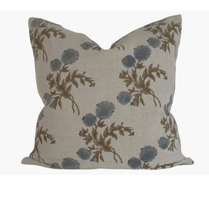 Jasmine | Floral  Pillow Cover,  Indian hand block pillow cover, decorative pillow cover, Farmhouse pillow cover, boho pillow cover
