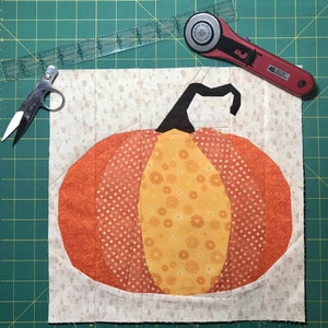 Pumpkin Paper Pieced Pattern - Block for Halloween or Fall Quilt