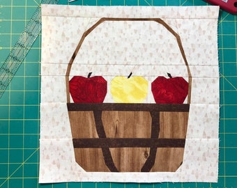 Apple Picking Basket Foundation Paper Pieced Pattern Download