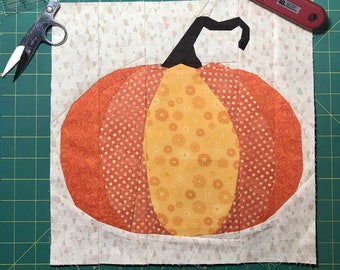 Pumpkin Paper Pieced Pattern - Block for Halloween or Fall Quilt