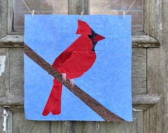 Perched Cardinal Foundation Paper Pieced Pattern PDF Download