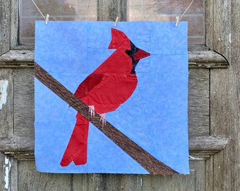Perched Cardinal Foundation Paper Pieced Pattern PDF Download