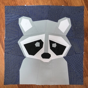 Raccoon Portrait - Trash Panda Foundation Paper Pieced Quilt Pattern