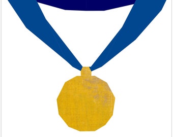 Medalla - Colección Let's Play - Patrón de edredón con piezas de papel de base PDF