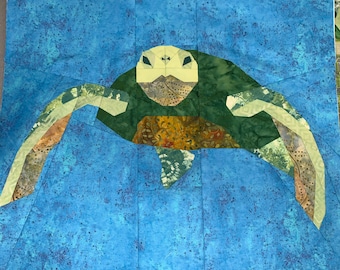 Sea Turtle - Foundation Paper Pieced Quilt Pattern - Reef Encounters Collection