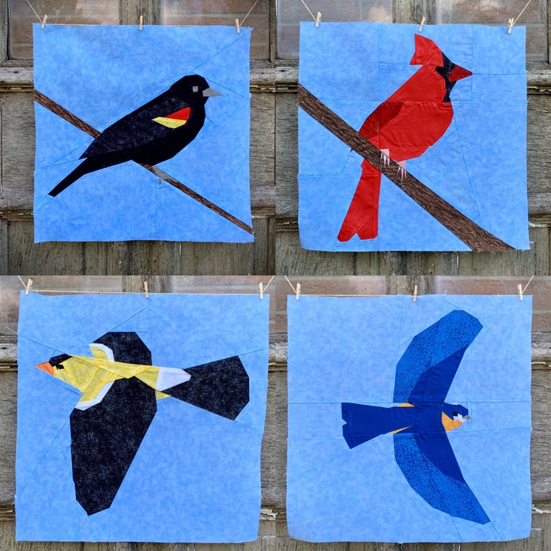 Ellie's Birds 5 Block Foundation Paper Pieced Pattern | Etsy