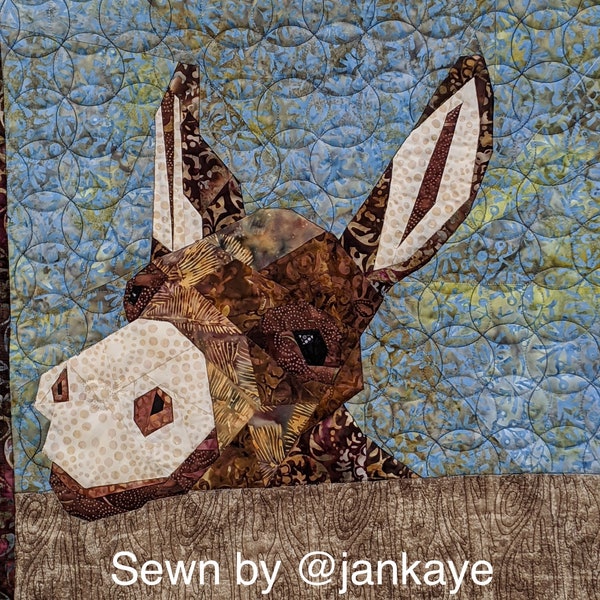 Donkey - Almost FARMous Collection - Foundation Paper Pieced Quiltpatroon PDF