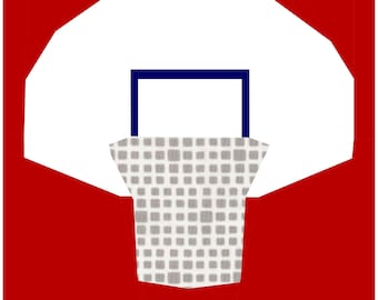 Aro de baloncesto - Colección Let's Play - Patrón de edredón con piezas de papel de base PDF