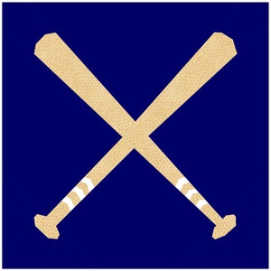 Batte de baseball/softball - Let's Play Collection - Patron de courtepointe en papier de fondation PDF