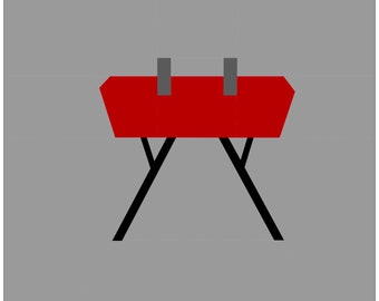 Caballo con arcos - Colección Let's Play - Patrón de edredón con piezas de papel de base PDF