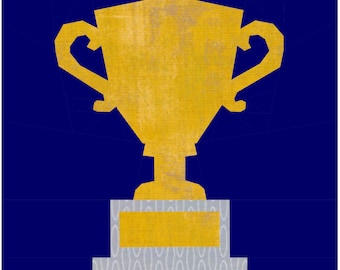 Trofeo - Colección Let's Play - Patrón de edredón con piezas de papel de base PDF