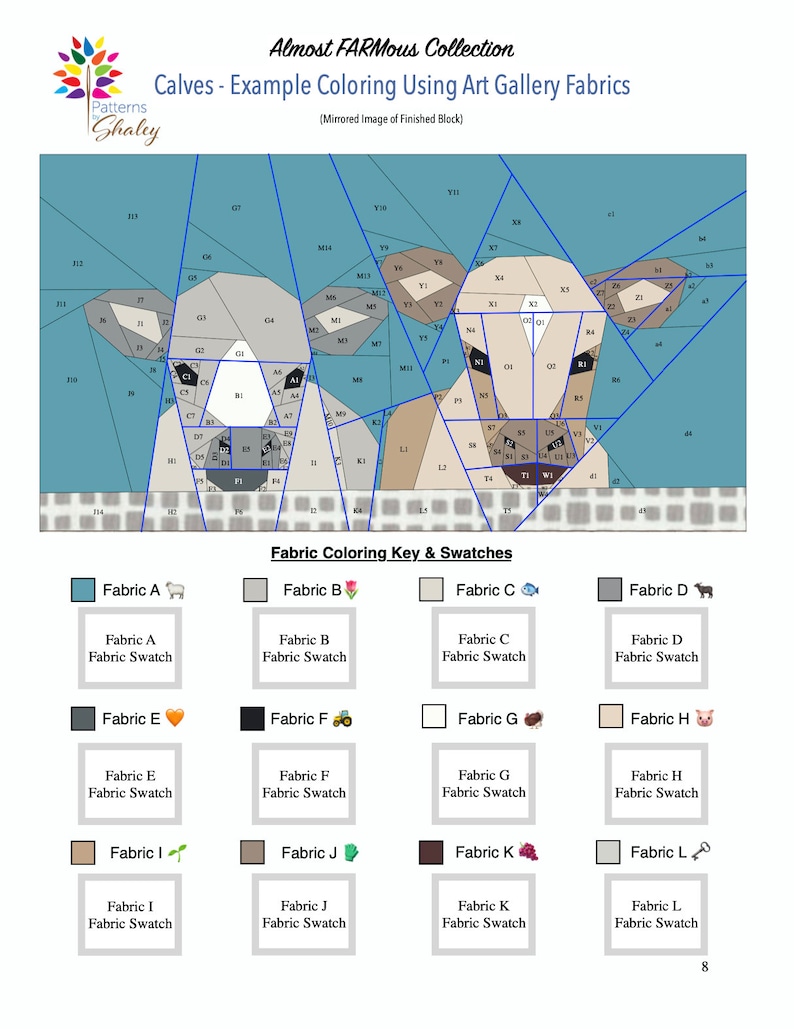 Calves Almost FARMous Collection Foundation Paper Pieced Quilt Pattern PDF image 7