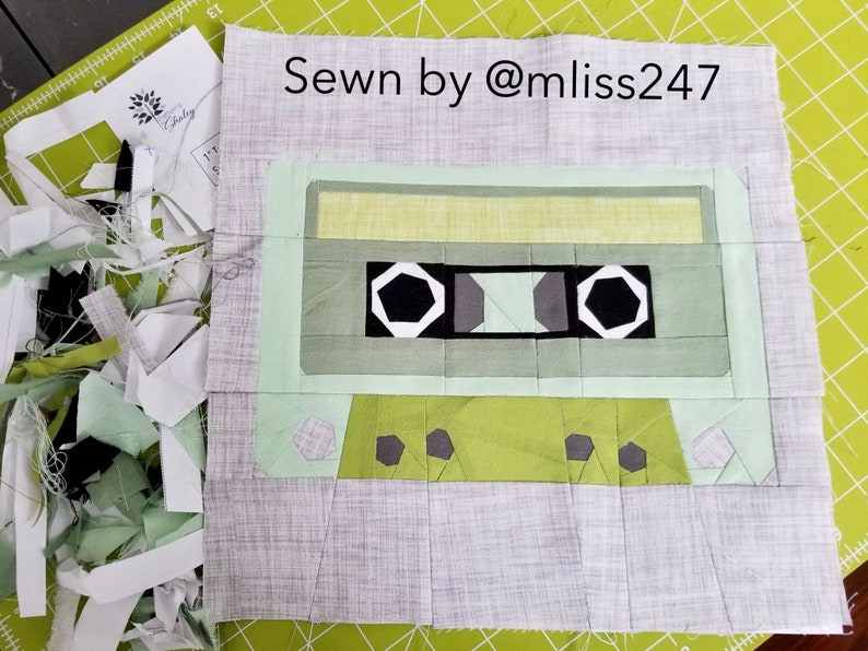 Mix Tape Cassette Tape Foundation Paper Pieced Quilt Pattern Etsy