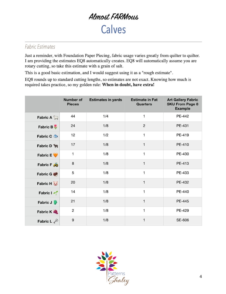 Calves Almost FARMous Collection Foundation Paper Pieced Quilt Pattern PDF image 5