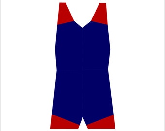 Camiseta sin mangas para hombre - Colección Let's Play - Patrón de edredón con piezas de papel de base PDF