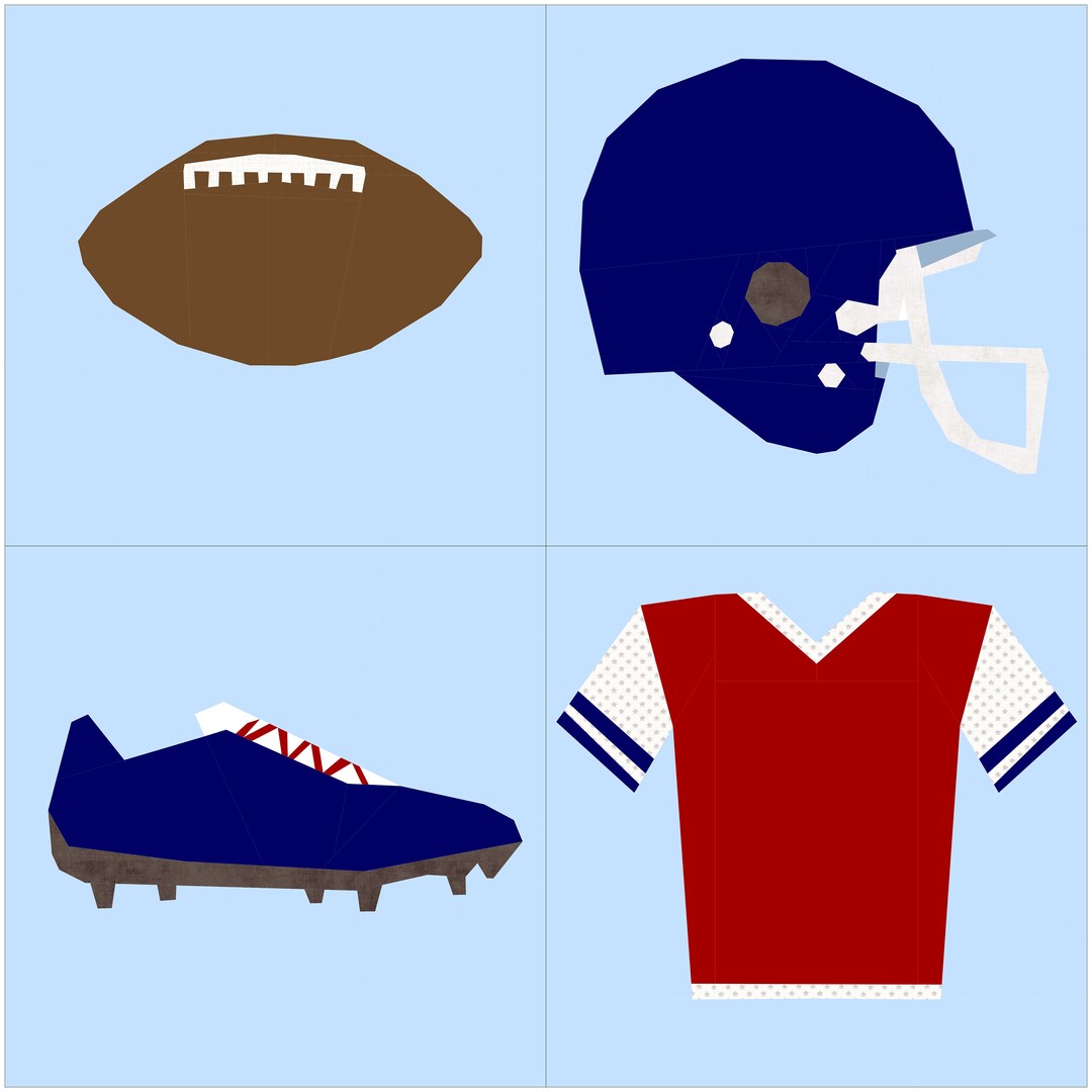 Football Blocks Bundle Let's Play Collection Foundation Paper Pieced