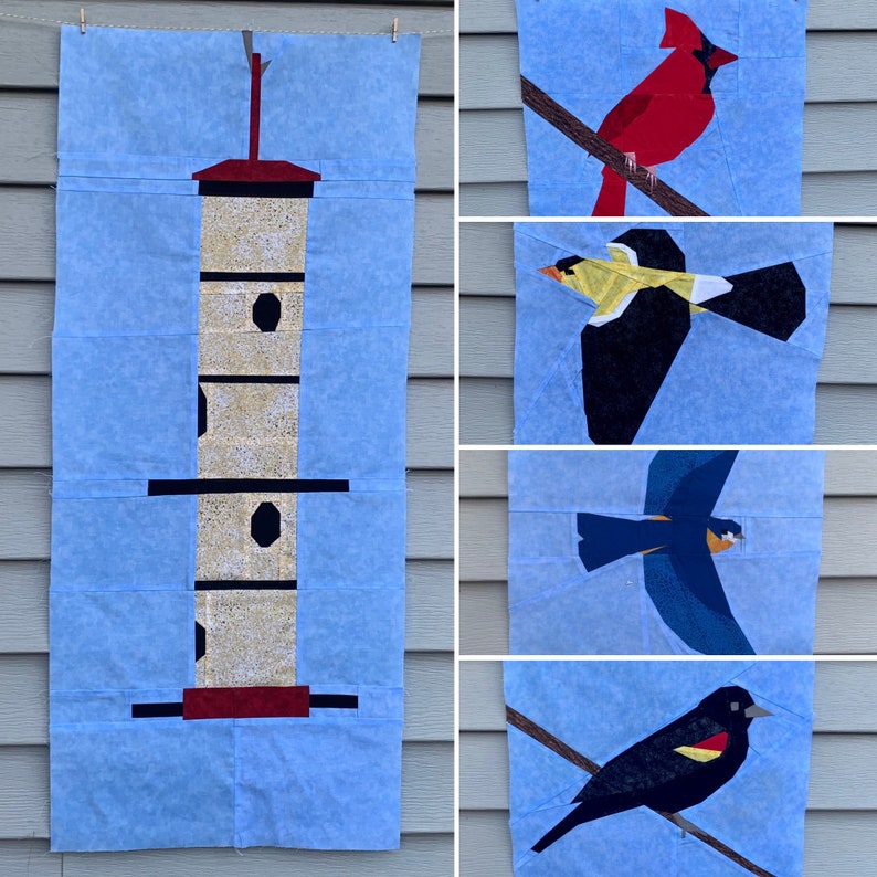 Ellie's Birds 5 Block Foundation Paper Pieced Pattern | Etsy