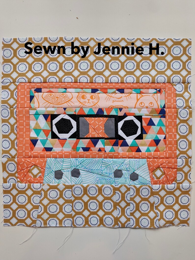 Mix Tape Cassette Tape Foundation Paper Pieced Quilt Pattern Etsy Norway