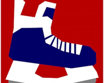 Patines de hockey - Colección Let's Play - Patrón de edredón con piezas de papel de base PDF