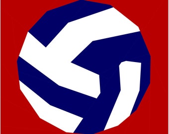 Voleibol - Colección Let's Play - Patrón de edredón con piezas de papel de base PDF