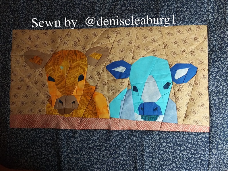 Calves Almost FARMous Collection Foundation Paper Pieced Quilt Pattern PDF image 3