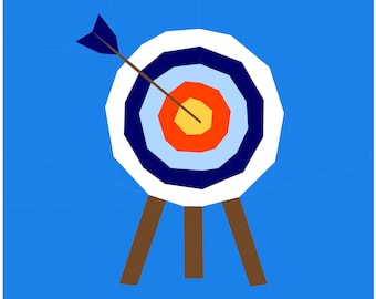 Objetivo de tiro con arco - Colección Let's Play - Patrón de edredón con piezas de papel de base PDF