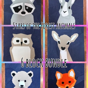 Stars of the Forest Quilt ANIMALS ONLY 6 Block Bundle