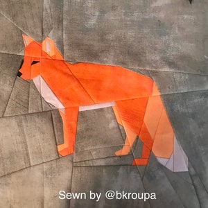 Fox Foundation Paper Pieced Quilt Muster PDF Download - Arctic Animal Collection