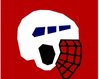 Casco con mascarilla - Colección Let's Play - Patrón de edredón con piezas de papel de base PDF